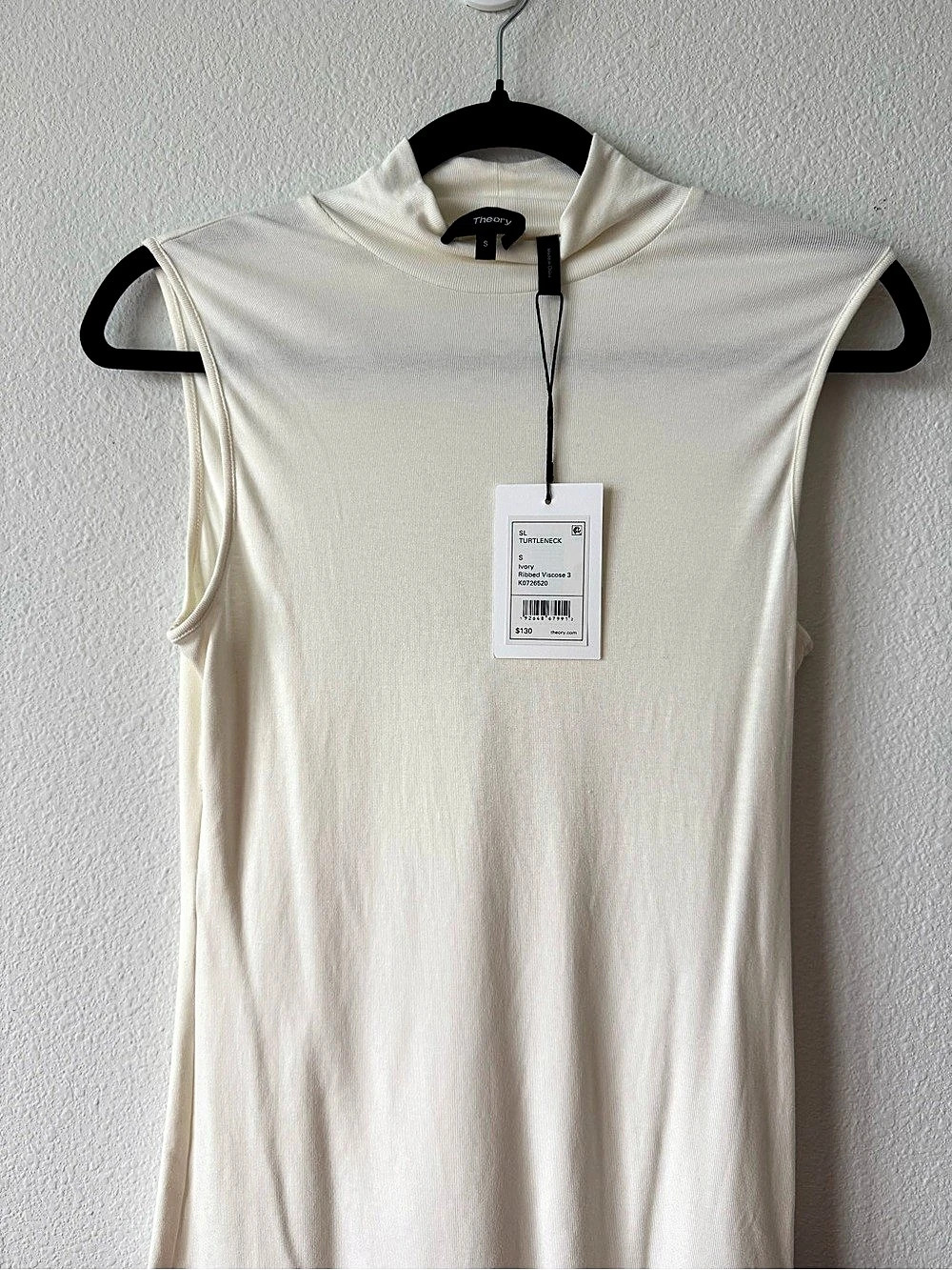 NWT Theory Turtleneck Tank Top White Small - Picture 4 of 5